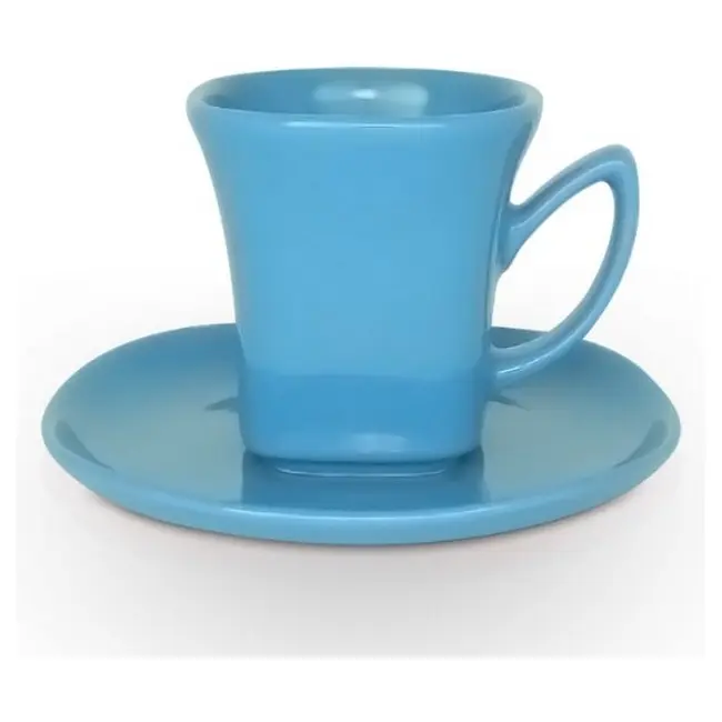 Чашка керамічна Lira S з блюдцем 180 мл Голубой 1781-10