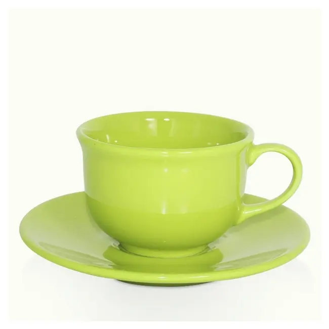 Чашка керамічна Ola S з блюдцем 200 мл Зеленый 1791-20