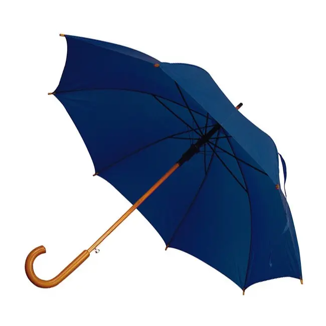 Зонт трость с деревянной ручкой Темно-синий 5372-11