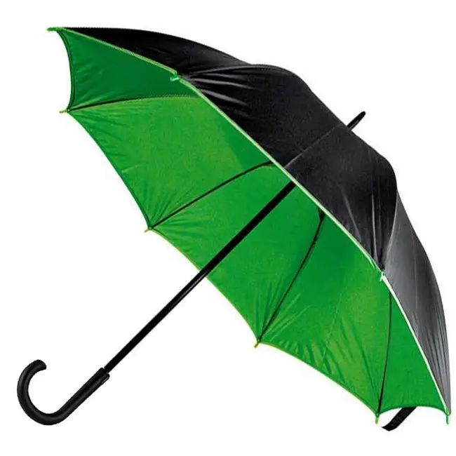 Зонт-трость полуавтомат Зеленый Черный 12175-03