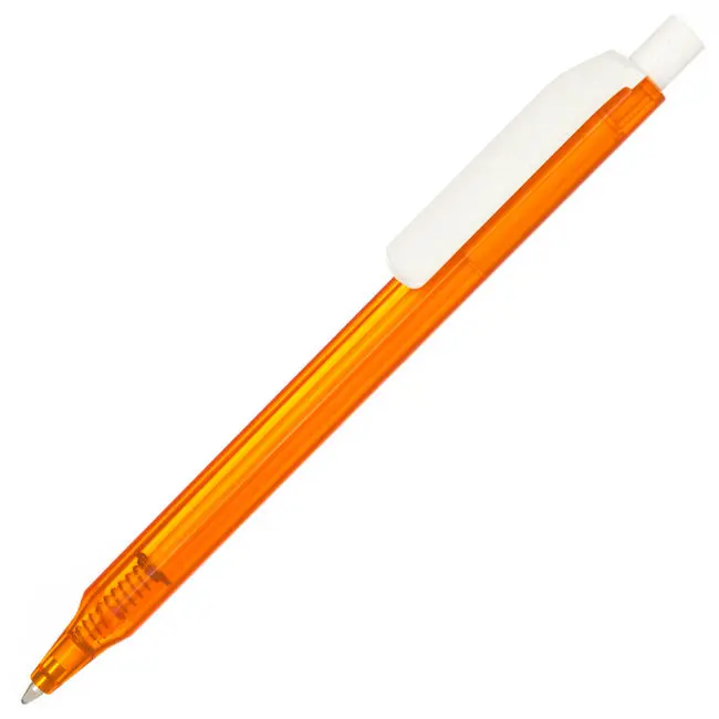 Ручка 'ES1' пластикова одноразова Белый Оранжевый 1303-01