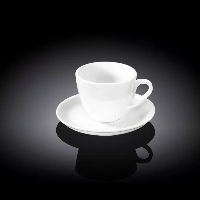 Чашка з блюдцем 'Wilmax' для кави 75мл Белый 9743-01