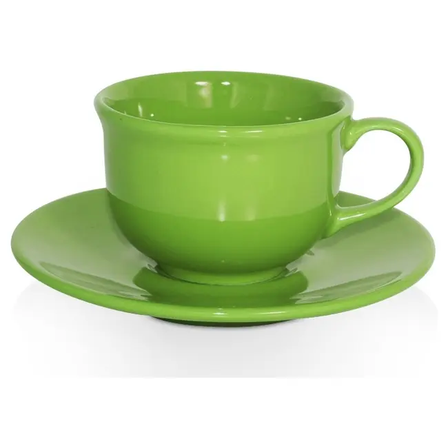 Чашка керамическая Ola S с блюдцем 200 мл Зеленый 1791-23