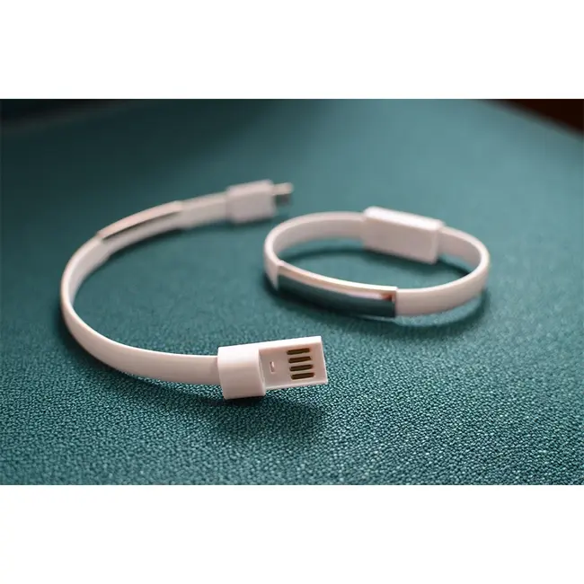 USB-браслет силиконовый Белый Серебристый 13093-02