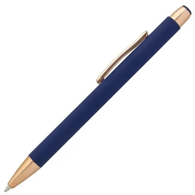 Ручка металлическая 'GLORIA' soft-touch зеркальный лого Синий Золотистый 15195-02