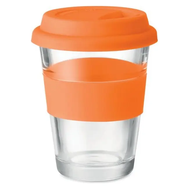 Чашка скляна 350мл Оранжевый Прозрачный 14446-05