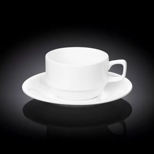 Чашка з блюдцем 'Wilmax' для чаю 220мл Белый 9700-01