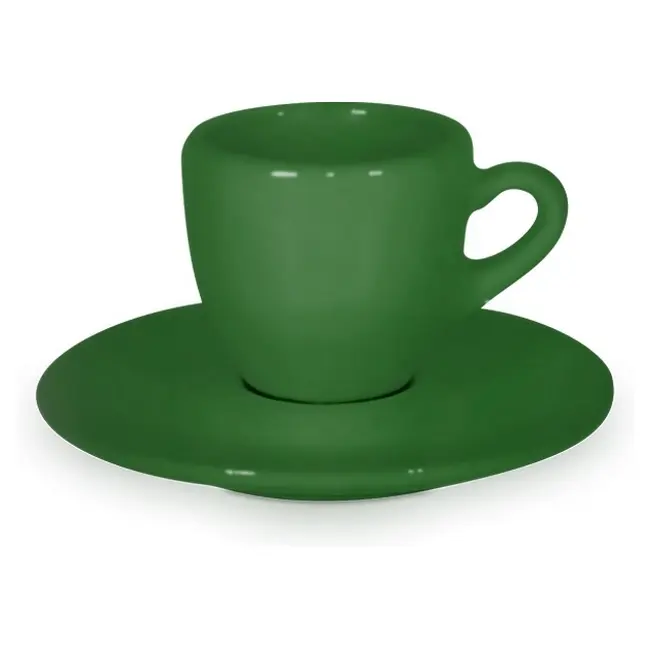 Чашка керамічна Columbia S з блюдцем 60 мл Зеленый 1734-23