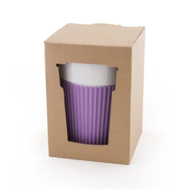 Чашка керамическая 400 мл Белый Фиолетовый 6025-11