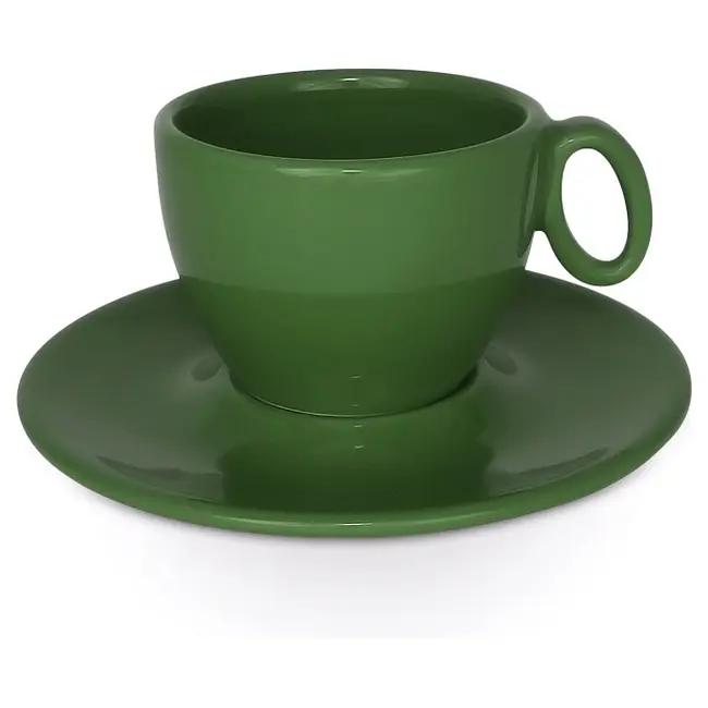 Чашка керамічна Coco S з блюдцем 160 мл Зеленый 1731-22