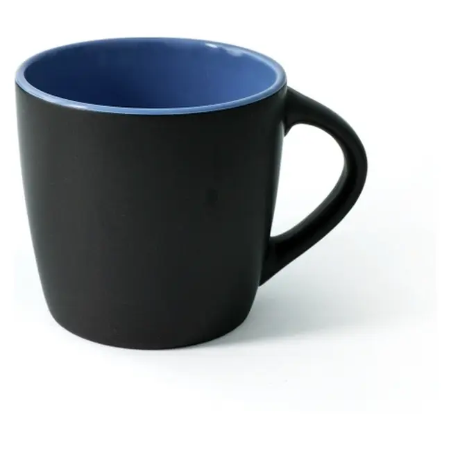 Чашка керамическая матовая 300 мл Голубой Черный 7009-08