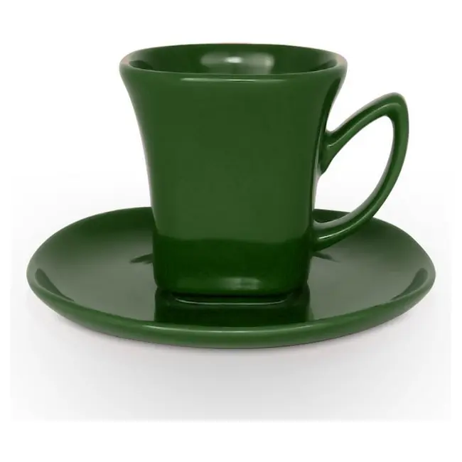 Чашка керамическая Lira S с блюдцем 180 мл Зеленый 1781-16