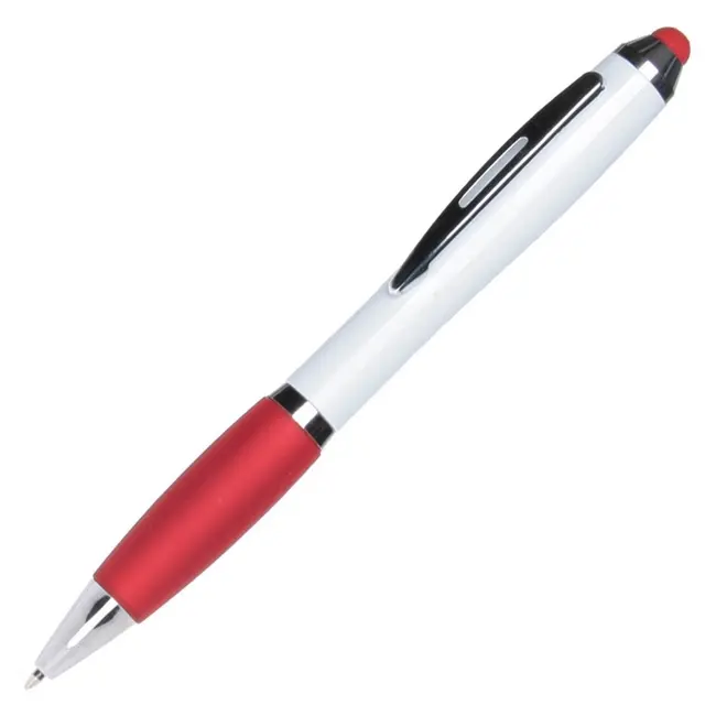 Ручка стилус пластиковая Красный Белый Серебристый 13053-03