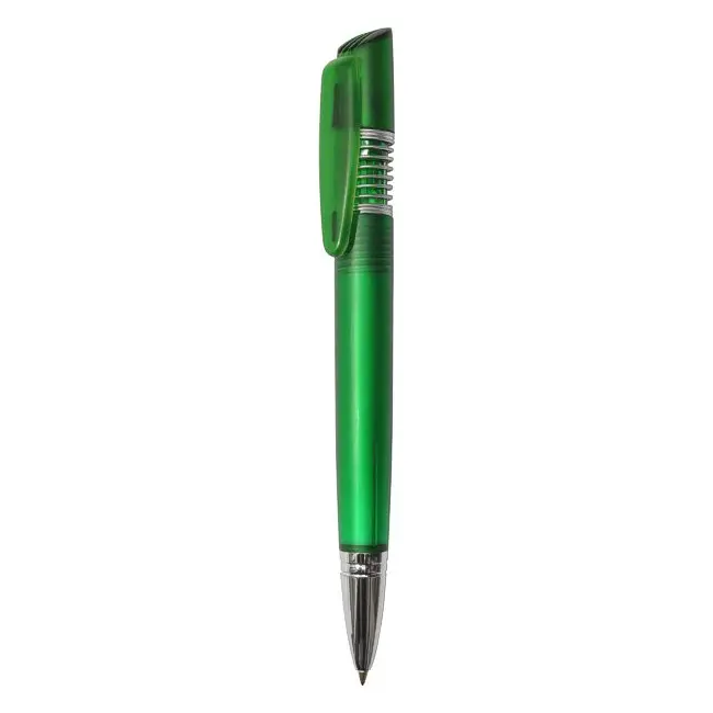 Ручка пластиковая с пружинкой Серебристый Зеленый 3837-03