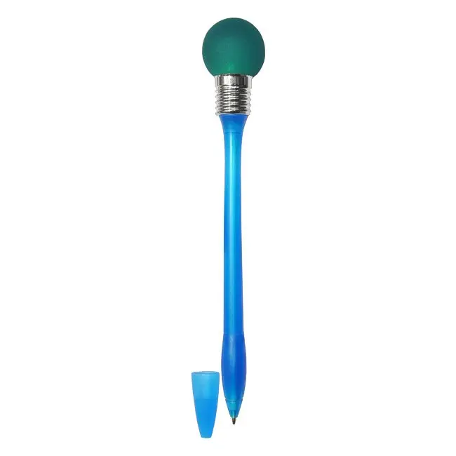 Ручка пластиковая Лампочка со светодиодом Серебристый Синий 3844-03