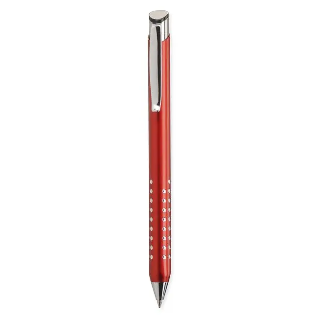 Ручка металлическая треугольной формы пишет черным Серебристый Красный 5656-02