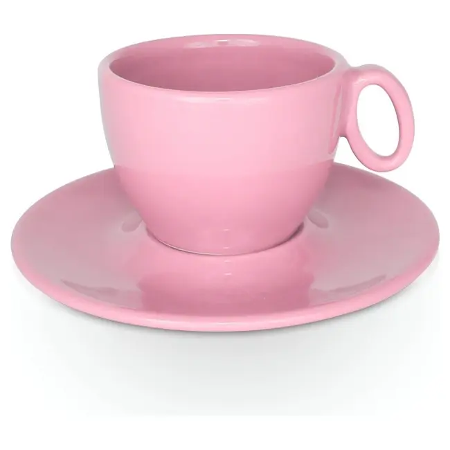 Чашка керамічна Coco S з блюдцем 160 мл Розовый 1731-13