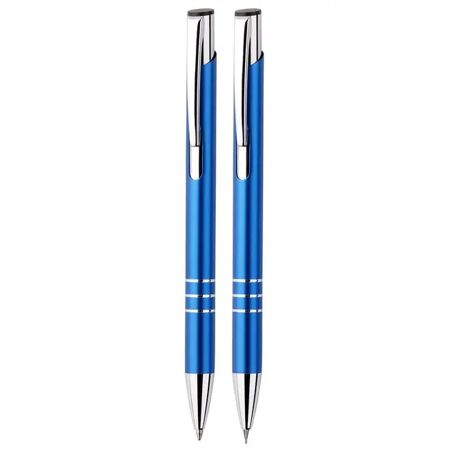 Набор ручка и карандаш металлические Серебристый Синий 5676-05