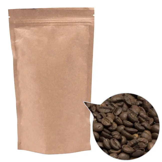 Кава зерно '100% Арабіка Бразилія Сантос' ДП140х240 крафт 300г Коричневый 13813-01
