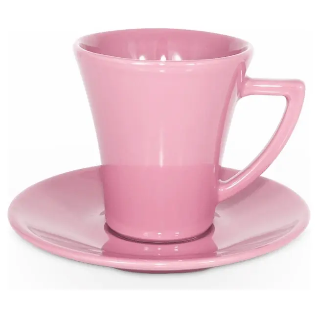 Чашка керамічна Paris S з блюдцем 200 мл Розовый 1794-13