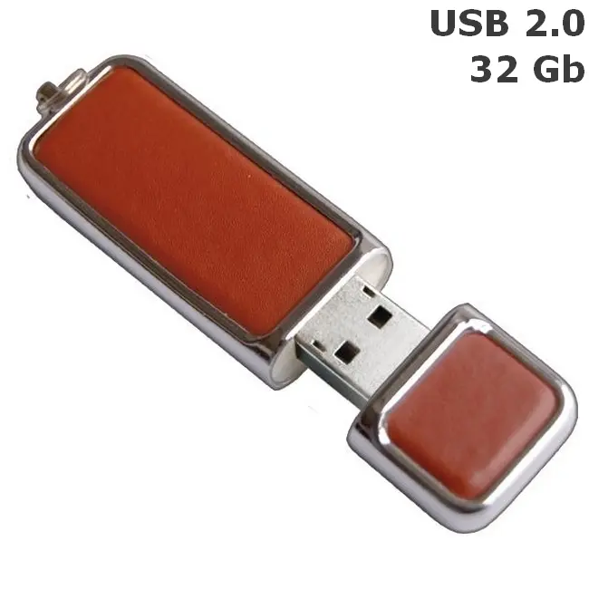 Флешка 'GoodRAM' 'ART LEATHER' 32 Gb USB 2.0 коричневая Коричневый Серебристый 6312-01