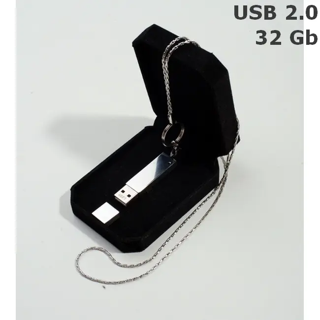 Флешка Классика металлическая 32 Gb USB 2.0 Серебристый 6127-01